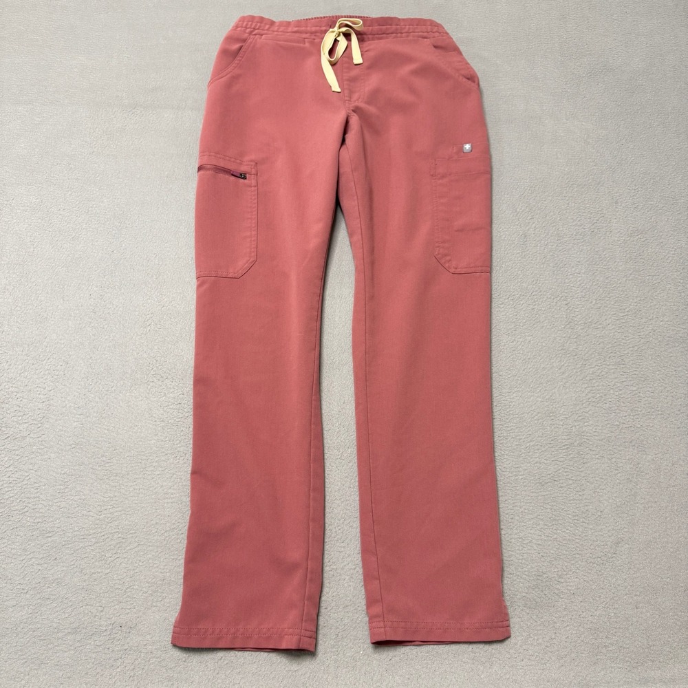 Figs Yola Skinny Scrub Pants Womens XS Mauve Pink Cargo Stretch Medical TW200P